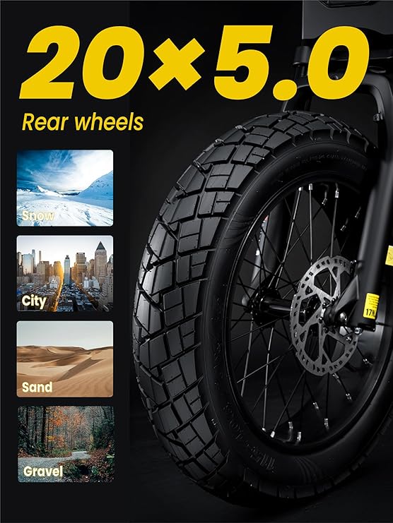Electric Bike for Adults, 750W EBike with Hydraulic Brakes, 48V 13Ah Removable Battery 30 Mile Range, Upgraded 20x5.0 Rear Fat Tire for School/City/Town Commuting (UL2849 & Class-2)