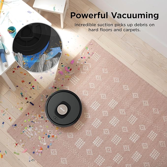 AV2501AE AI Robot Vacuum with XL HEPA Self-Empty Base, Bagless, 60-Day Capacity, LIDAR Navigation, Perfect for Pet Hair, Compatible with Alexa, Wi-Fi Connected, Carpet & Hard Floor, Black