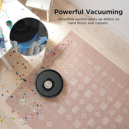 AV2501AE AI Robot Vacuum with XL HEPA Self-Empty Base, Bagless, 60-Day Capacity, LIDAR Navigation, Perfect for Pet Hair, Compatible with Alexa, Wi-Fi Connected, Carpet & Hard Floor, Black