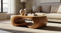 Organic Sculptural Wood Coffee Table – Wabi Sabi Solid Center Table, Japandi Natural Furniture