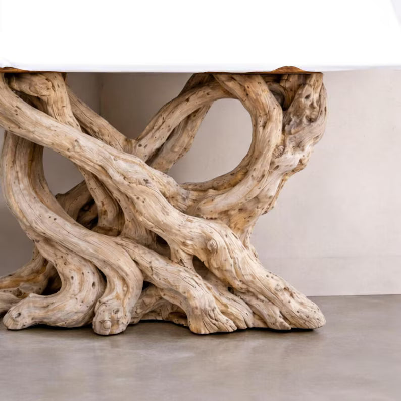 Handcrafted Driftwood Console Table – Organic Root Base Entryway Furniture