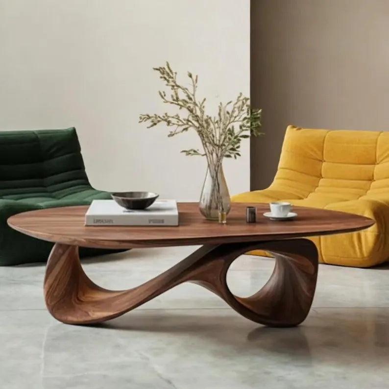 Sculptural Wood Coffee Table – Handmade Organic Minimalist Living Room Furniture