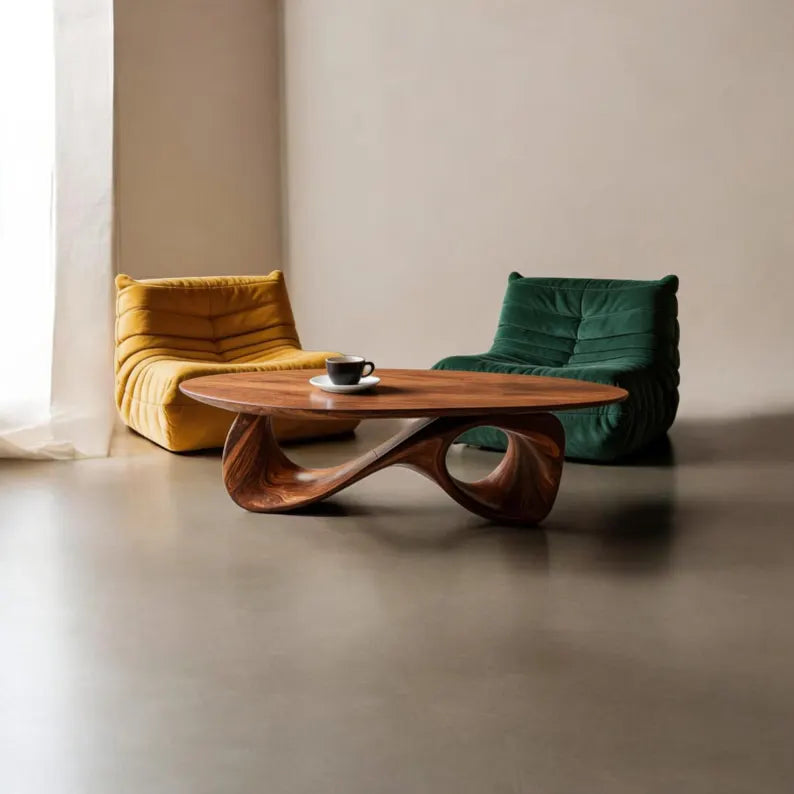 Sculptural Wood Coffee Table – Handmade Organic Minimalist Living Room Furniture