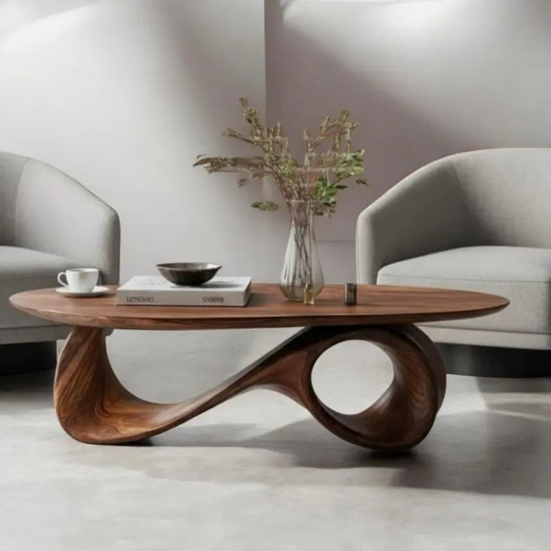 Sculptural Wood Coffee Table – Handmade Organic Minimalist Living Room Furniture